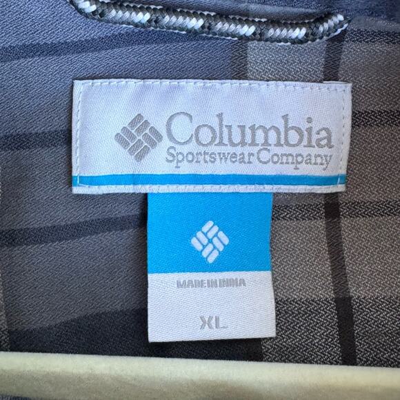 COLUMBIA flannel plaid button up Men’s Shirt Pocket Blue Gray - Picture 6 of 11